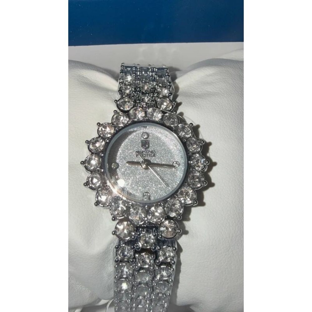 Women’s Montres Prestige Silver Crystal Rhinestone Watch